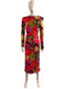 Multicoloured Floral Printed Dress with Lace Back