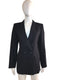 Striped Linen Double Breasted Blazer