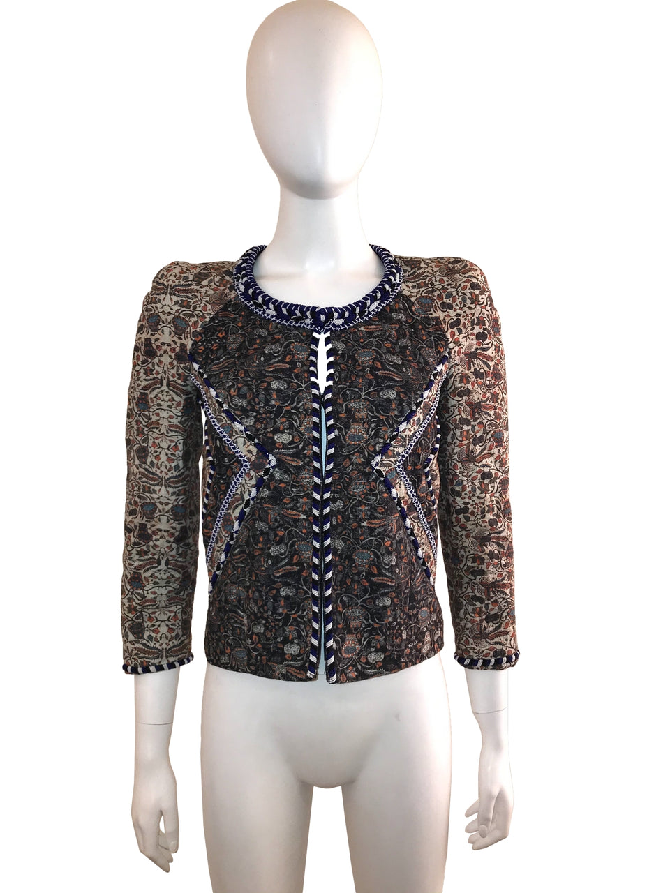 Printed 'Reilly' Jacket with Beaded Trim