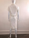 White Cap Sleeve Textured Skirt Suit