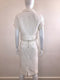 White Cap Sleeve Textured Skirt Suit