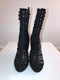 Round Toe Leather Cage Booties