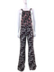 Giamba by Giambattista Valli Floral Printed Bell Bottom Overalls