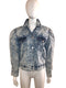 Padded Acid Washed Denim Shirt Jacket