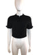 Short Sleeve Cropped Jacket with Large Buttons