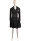 Leather Double Breasted Fit & Flare Coat