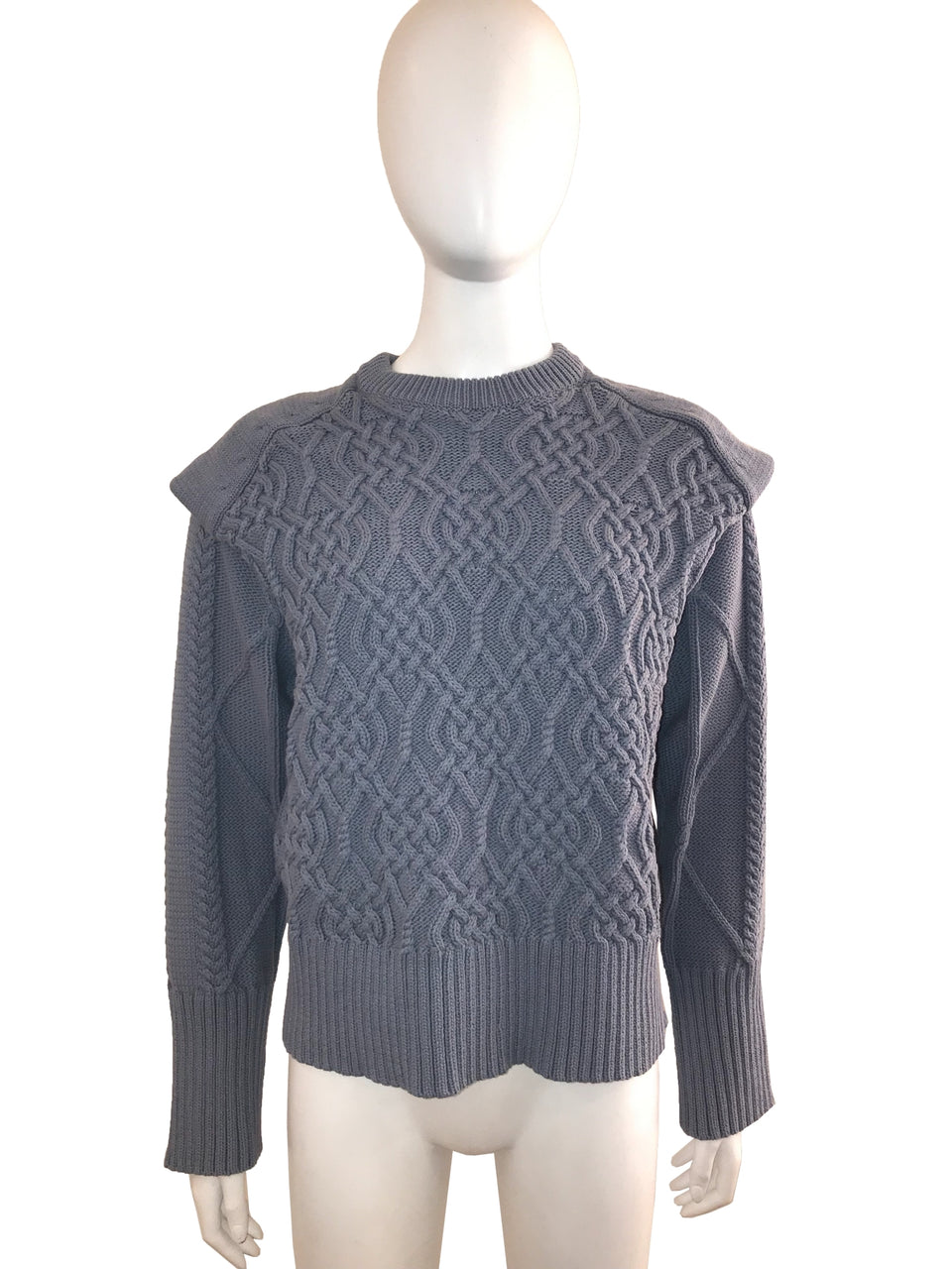 Peak Shoulder Cable-Knit Sweater