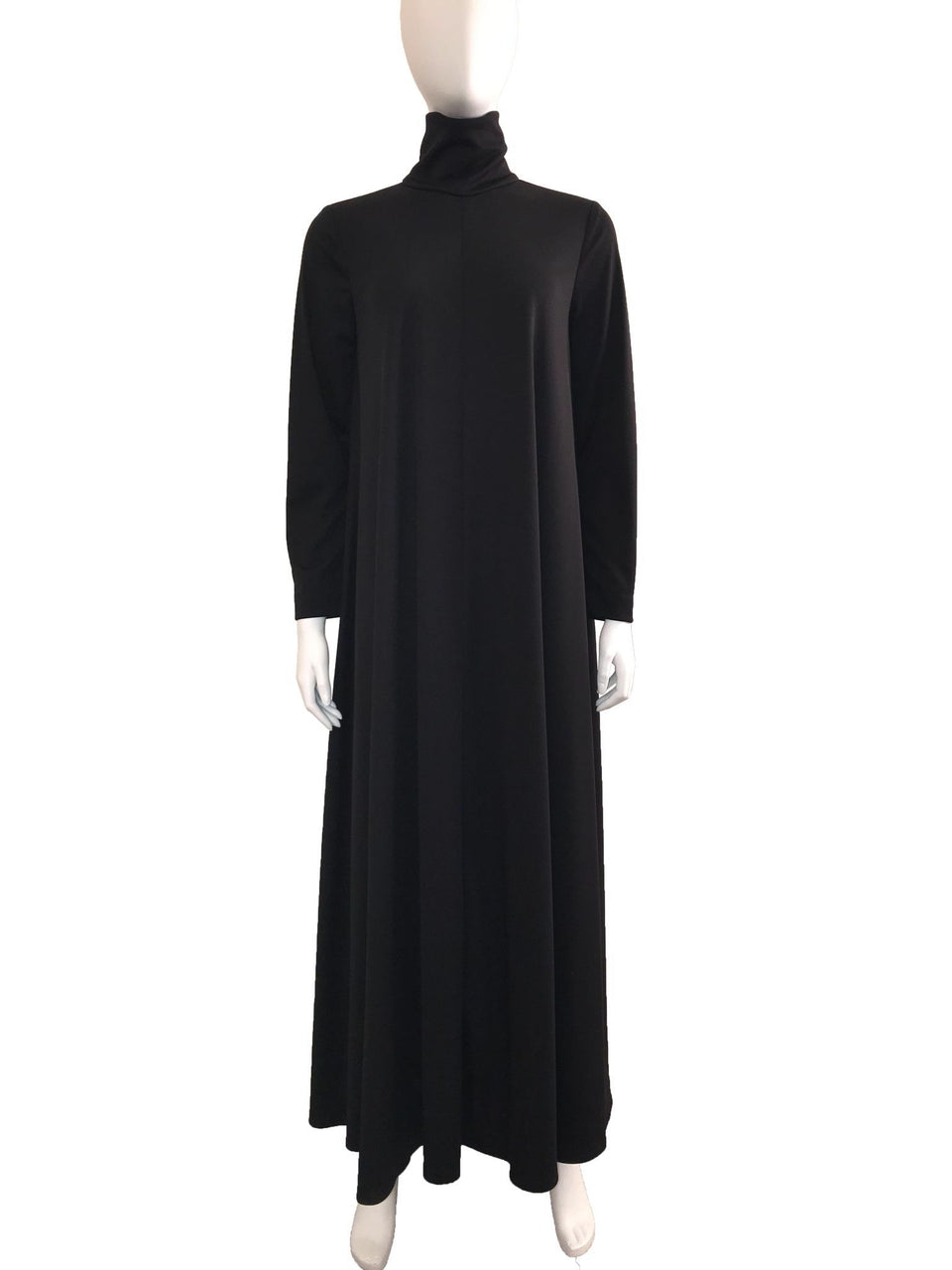 Vintage Black Turtleneck Maxi Dress