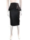 Leather Skirt with Ruffled Peplum