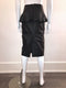 Leather Skirt with Ruffled Peplum