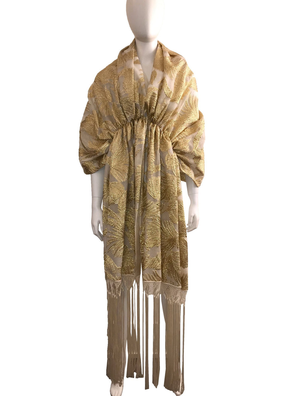Gold Painted Gathered Shawl