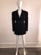 Peak Shoulder Velvet Jacket with Tie Waist