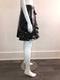 A-Line Patent Leather Skirt with Ruffles
