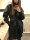 Leather belted shirt dress
