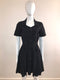 Houndstooth Short Sleeve Dress with CC Logo Buttons
