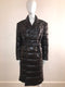 Quilted Leather Puffer Trench with belt