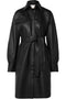Leather belted shirt dress