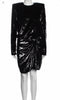 Peak Shoulder Velvet Mini Dress