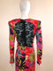 Multicoloured Floral Printed Dress with Lace Back