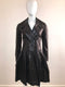 Leather Double Breasted Fit & Flare Coat