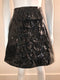 A-Line Patent Leather Skirt with Ruffles