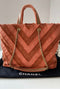 Denim Twill Chevron Tote