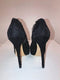 Black Lace Peep Toe Platform Heels