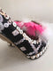Printed Heel w/ Buttons