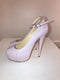Pink Python Peep Toe Heels