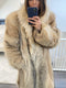 Midi length fur coat