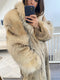 Midi length fur coat