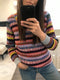 Embellished Striped Sweater with Sequin Collar