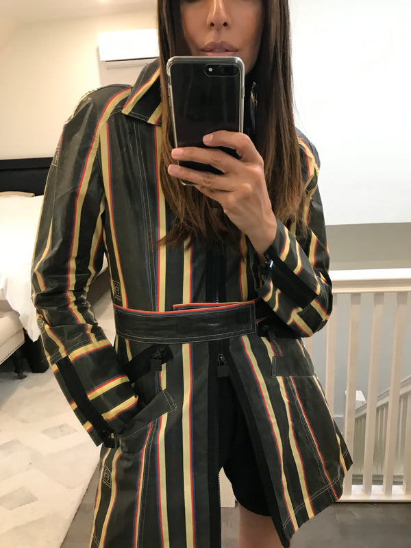 Chanel vintage striped trench