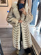 Chevron Fox Fur Coat