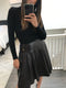 Vintage Leather Pleated Skirt