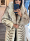 Chevron Fox Fur Coat