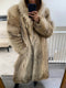 Midi length fur coat