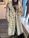 Chevron Fox Fur Coat