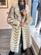 Chevron Fox Fur Coat