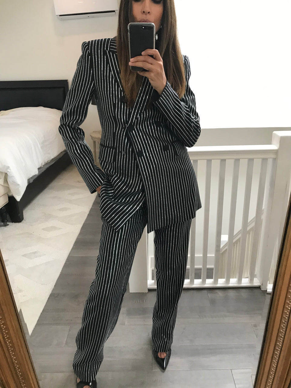Crystal Pinstriped Pant Suit