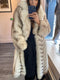 Chevron Fox Fur Coat