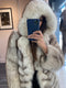 Chevron Fox Fur Coat