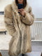 Midi length fur coat