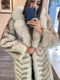 Chevron Fox Fur Coat