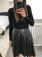 Vintage Leather Pleated Skirt