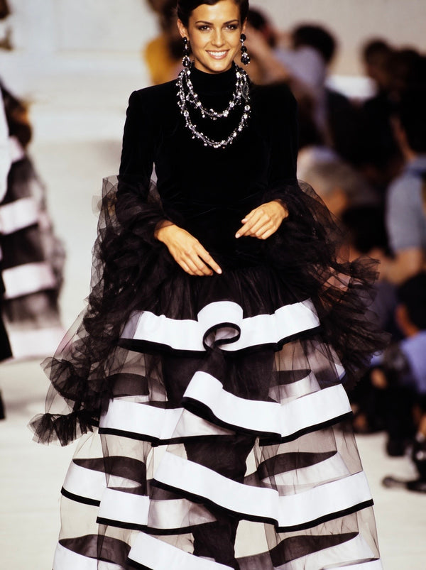 VALENTINO 1992 TULLE AND PINK RIBBON SKIRT - SIZE 8