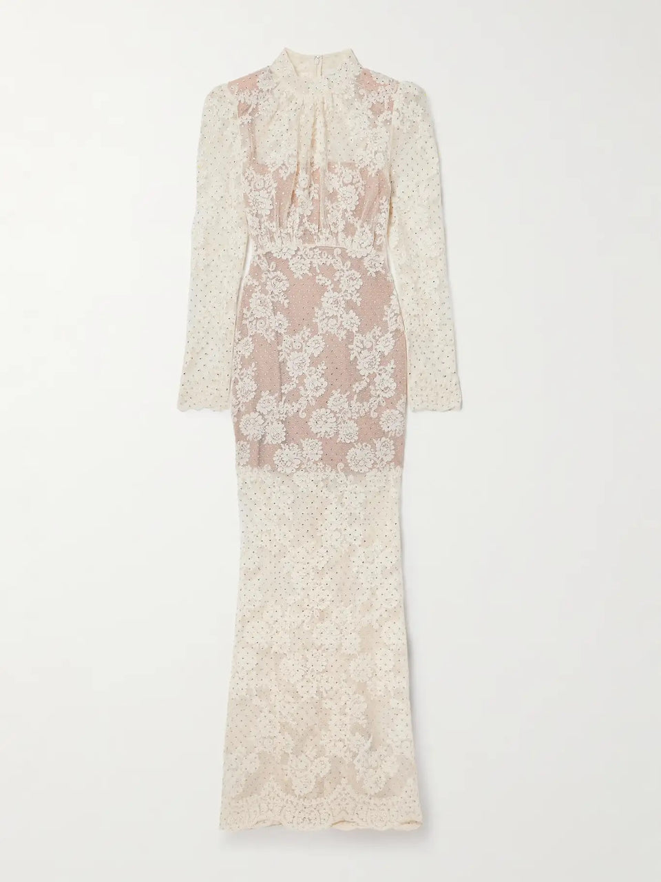 Lace Gown with Nude Underlay