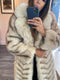 Chevron Fox Fur Coat