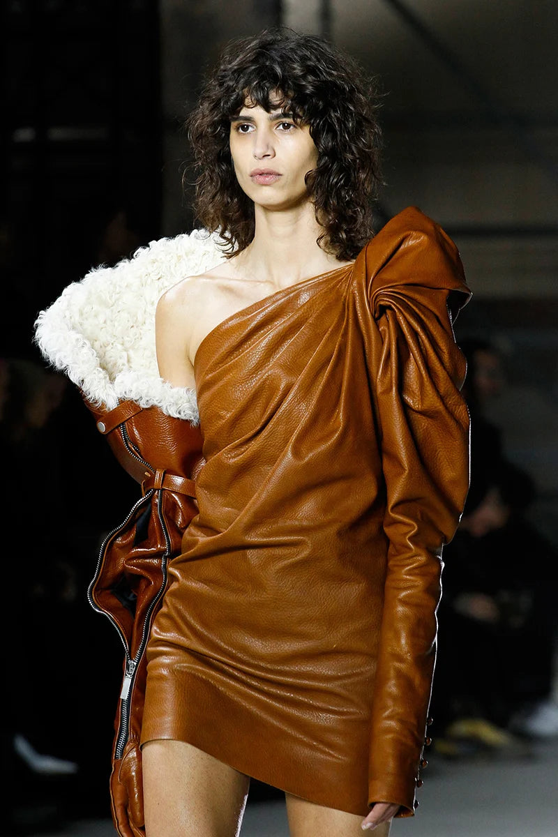 SAINT LAURENT RUNWAY DRESS AND GLOVES - SIZW FR 36
