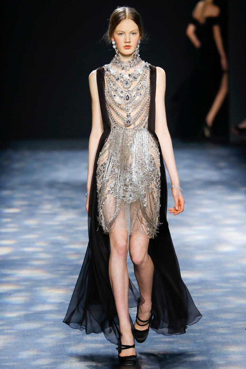MARCHESA RUNWAY BEADED DRESS - SIZE 2